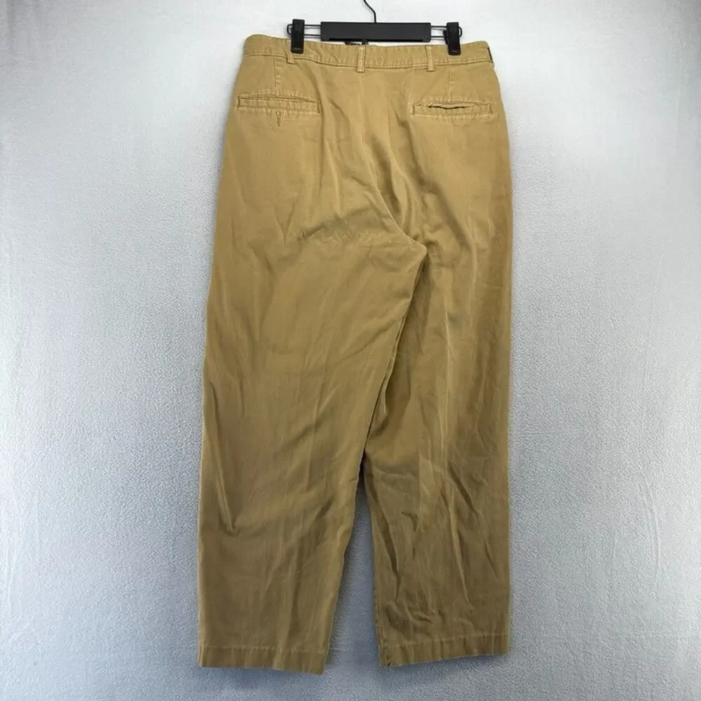 Vintage J Crew Pants men's 34 Fits 31x29 Brown Baggy Fatigue USA Made Trousers